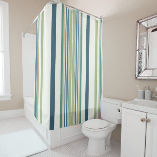 Rideaux De Douche Bleu de la Marine Vert clair