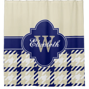 Rideaux De Douche Bleu de marine beige Whi 1I CB Nom du ruban