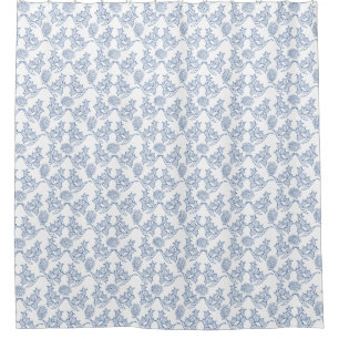 Rideaux De Douche Bleu d'indigo chic sur l'impression florale