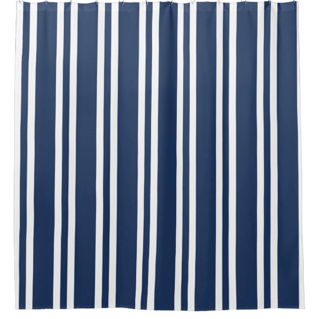 Rideaux De Douche Bleu et blanc de la marine (Devant)