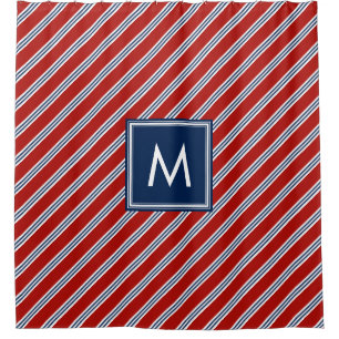 Rideaux De Douche Bleu et rouge de la préppine