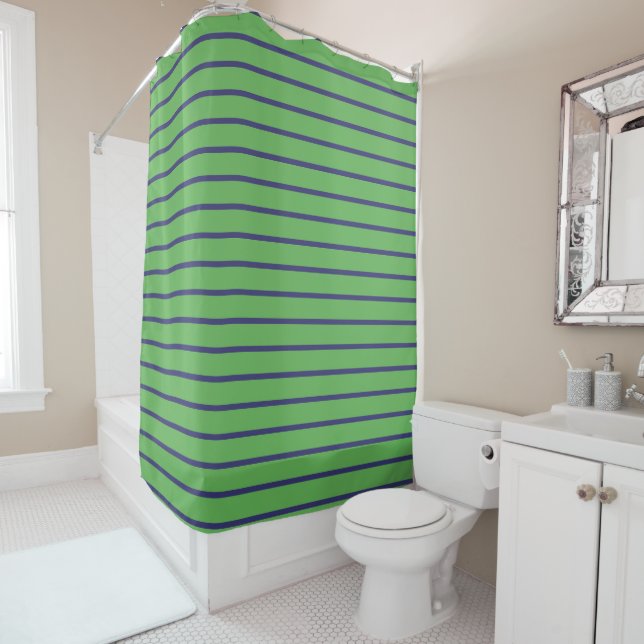Rideaux De Douche Bleu et vert (En situation)
