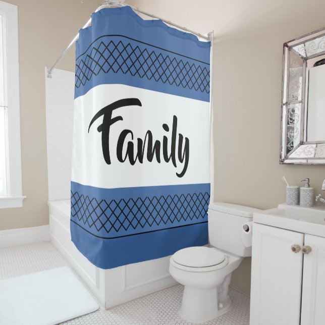 Rideaux De Douche Bleu famille (En situation)