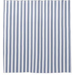 Rideaux De Douche Bleu gris et blanc rayures de bonbons