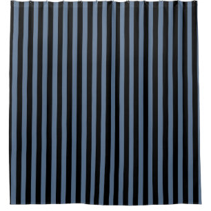 Rideaux De Douche Bleu gris et noir rayé