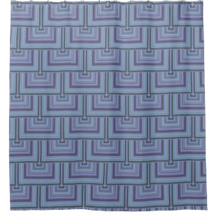 Rideaux De Douche Bleu gris rayures carré motif