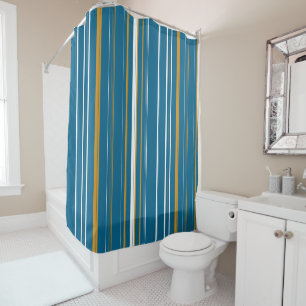 Rideaux De Douche Bleu jaune et blanc