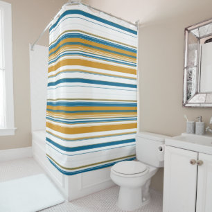 Rideaux De Douche Bleu jaune et blanc