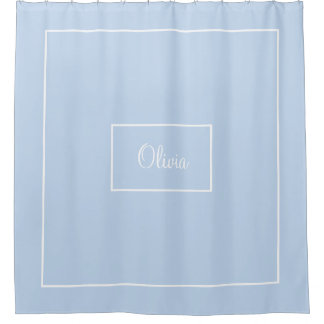 Rideaux De Douche Bleu monogrammé
