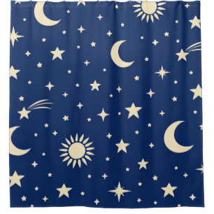 Rideaux De Douche Bleu Nuit Céleste
