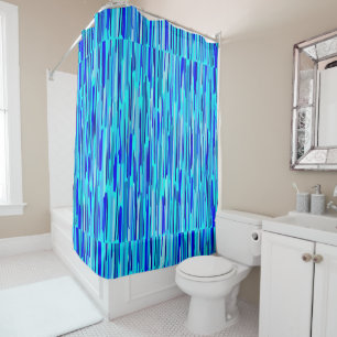 Rideaux De Douche Bleu pluie gouttes Abstraites 