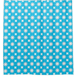 Rideaux De Douche Bleu turquoise magnifique avec motif géométrique