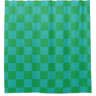Rideaux De Douche Bleu vert À damiers En vichy Motif
