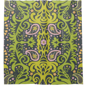 Rideaux De Douche Bliss orientaux : Paisley Floral Pattern