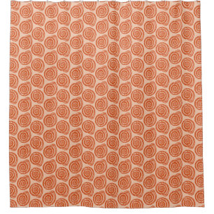 Rideaux De Douche Bloc de coquillages spiraux Impression, orange cor