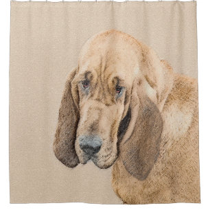 Rideaux De Douche Bloodhound Peinture - Joli chien d'origine art