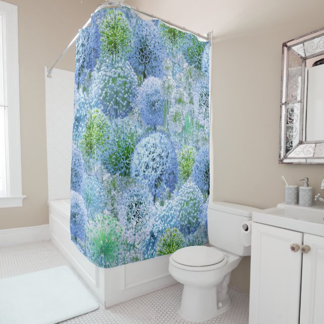 Rideaux De Douche Blue Alliums (En situation)