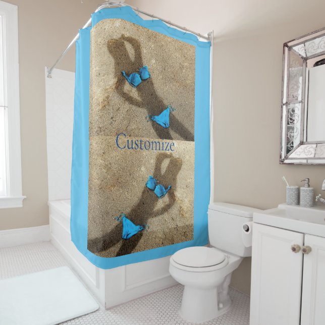 Rideaux De Douche Blue Bikini Beach Sand Thunder_Cove (En situation)