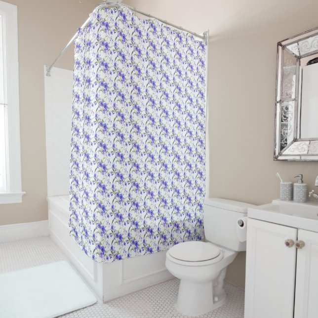 Rideaux De Douche Blue Cornflower Meadow (En situation)