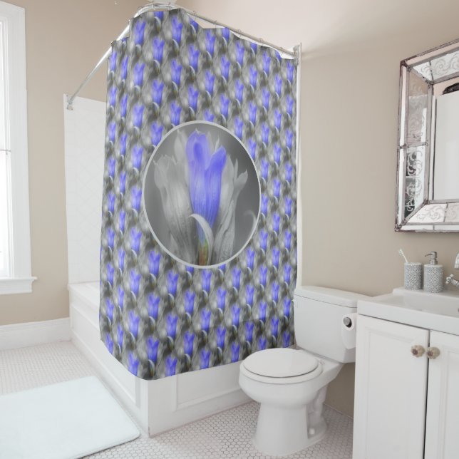 Rideaux De Douche Blue Gentian Flower Nature (En situation)