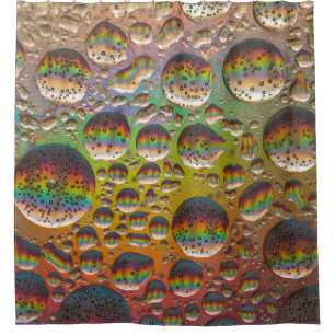 Rideaux De Douche Blue green and yellow bubbles