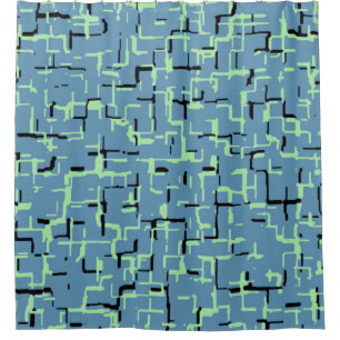Rideaux De Douche Blue Green Black Motif unique