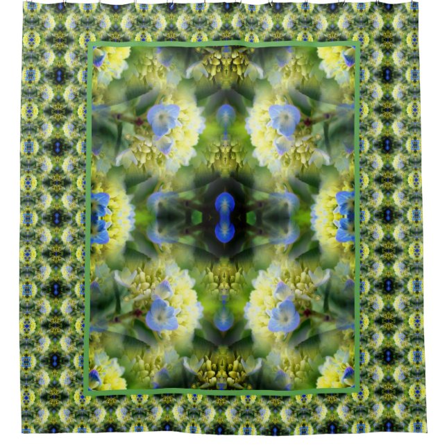 Rideaux De Douche Blue Hydrangea Flower Abstrait (Devant)