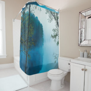 Rideaux De Douche Blue Misty River Vue panoramique Photo