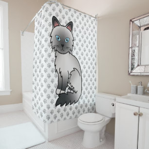 Rideaux De Douche Blue Point Birman / Ragdoll Chat & Pattes