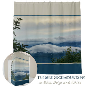 Rideaux De Douche Blue Ridge Mountains Range Taupe photographique