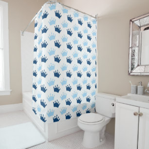 Rideaux De Douche Blue Royal Crowns Fairytale Prince Storybook