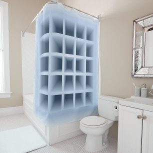 Rideaux De Douche Blue square holes pattern