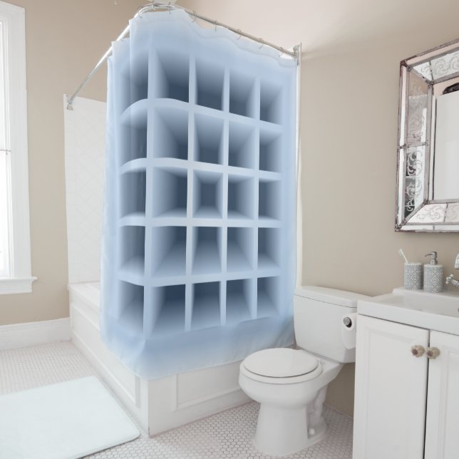 Rideaux De Douche Blue square holes pattern (En situation)