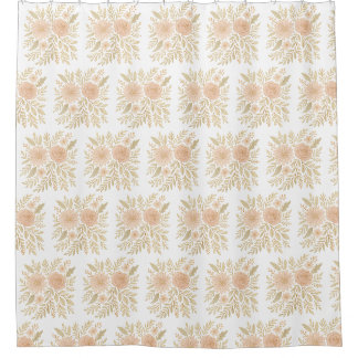 Rideaux De Douche Blush Botanical Elegance – Transparent Floral Art