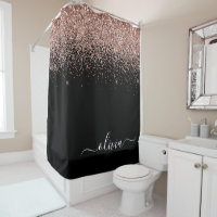 Blush Rose Gold Paillettes Girly Monogramme Nom