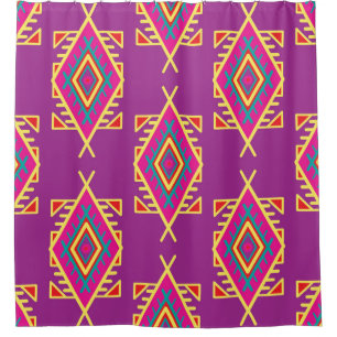 Rideaux De Douche Boho Chic : Ornement Ethnique Sans Seamless