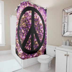 Rideaux De Douche Boho Lumineuses Brillantes Floues Étincelantes Sig