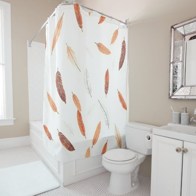 Rideaux De Douche Boho Popular Feathers Luxury Collection (En situation)