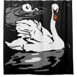 Rideaux De Douche Bois de la ferme victorienne Swans d'animaux