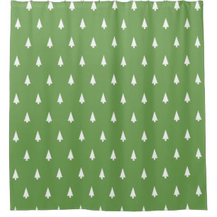 Rideaux De Douche Bois faits sur commande de vert de motif d'arbre