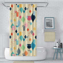 Rideaux De Douche Boissons Modernes Du Milieu Du Siècle