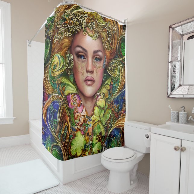 Rideaux De Douche Boisterous Woman St. Patrick's Day (En situation)