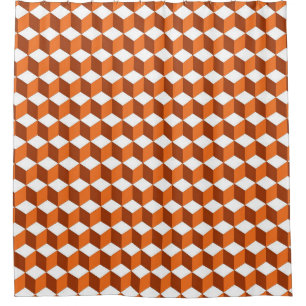 Rideaux De Douche Boîte carré orange motif transparent