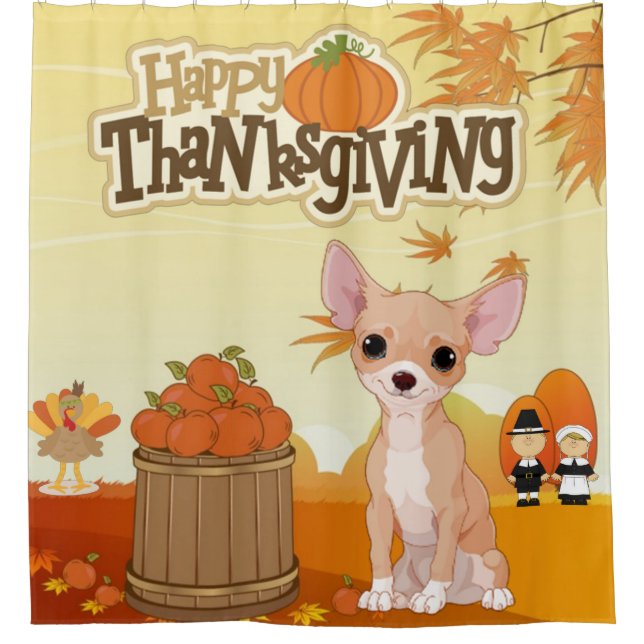 Rideaux De Douche Bon thanksgiving Chihuahua (Devant)