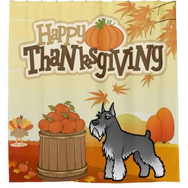 Rideaux De Douche Bon thanksgiving Schnauzer (Devant)