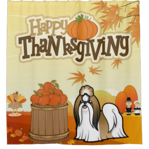 Rideaux De Douche Bon thanksgiving Shih Tzu