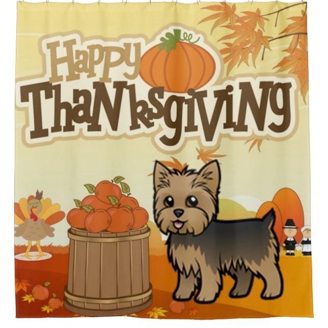 Rideaux De Douche Bon thanksgiving Yorkie (Devant)
