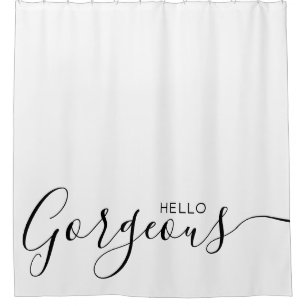 Rideaux De Douche Bonjour magnifique White Black Modern