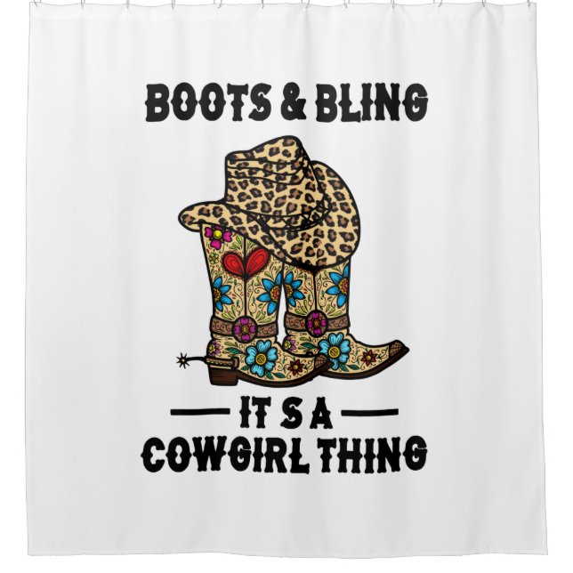 Rideaux De Douche Boots & Bling C’est une petite fille (Devant)