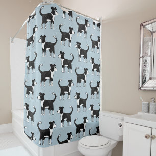 Rideaux De Douche Bordure galloise Collie mouton Chien bleu